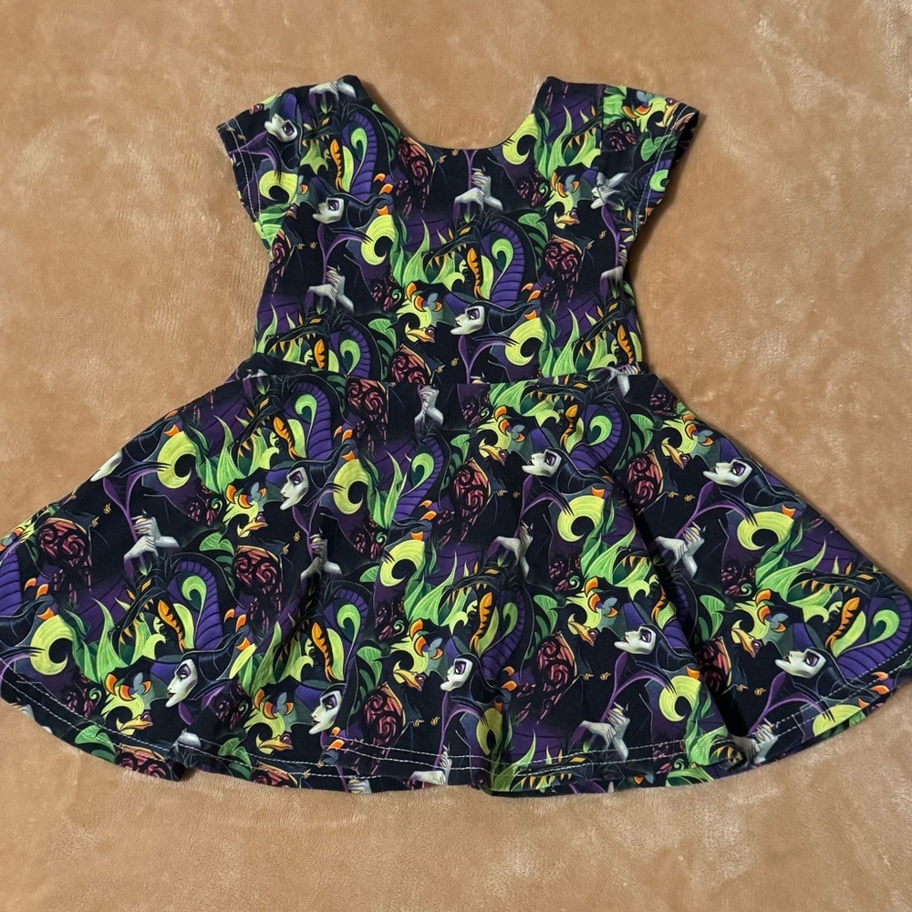 Uptown Avenue Disney Maleficent Dragon Skater Dress Toddler 2T Purple Green